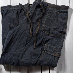 Essentials Cargo Jeans Convert to Button-up Capris Plus Size 26/28 Pants Pockets